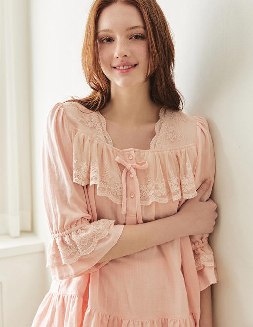 스프링데이 7부소매 상하 여성잠옷 (핑크)