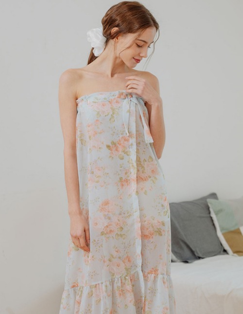 블랑쉬 쉬폰 랩가운 여성잠옷 (2colors)